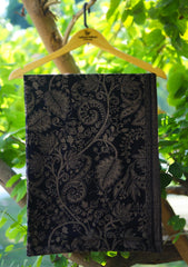 Pure Pashmina Kaani Jamawar Scarf D - 17 - Black