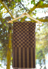 Pashmina Check Shawl D - 05B - Golden Chocolate
