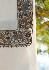 Pashmina Emboridered Shawl D - 117 - Off White