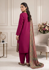 Winter - Fancy Silk Zari Jamawar - 3 Pcs Suit - D#09 - Sh Pink