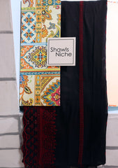 Embroidered Lawn Summer Shawl D#69 - Black