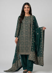 Formals - Riwaj - Fancy Bamber Chiffon - 2 Pcs Suit - CBD#2893 - Deep Green