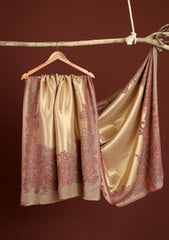 Pashmina Zari Jamawar Shawl D - 55 - Skin