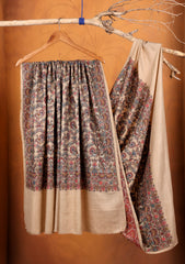 Pashmina Embroidered Jaaldar Shawl D#03 - Skin