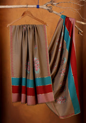 Pashmina Ari Work Shawl D#07 - Brown 3