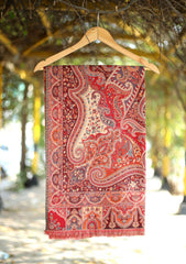 Pashmina Wool Kaani Jamawar Shawl D - 01 - Maroon