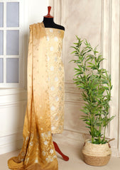 Formals - Fancy Closet - 2 pcs Suit - Satin Silk Jamawar D#06 Golden