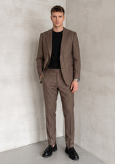 Scabal Stripe Selvage Suiting - Brown