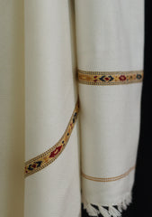 Men Shawls - Wool Shawls - D#03 - Off White