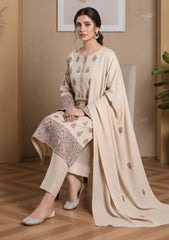 Winter - Riwaj - Pashmina Embroidered Suit - D#10 - Skin