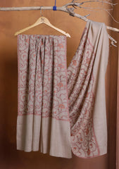 Pashmina Kashmiri Jaaldar Shawl D#149 - Skin