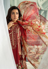 Winter - Meerak - Embroidered Linen 25 - Rust Ember