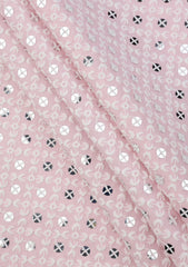 Elite Men Embroidered Sequence Selvage Viscose Fabric - T Pink