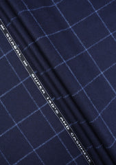 Scabal Super 140's Cashmere Wool Fabric - N Blue