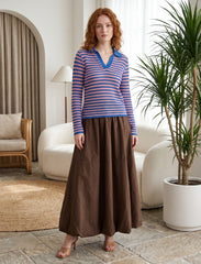 Pret - Moven - Cotton Linen Skirt - Brown