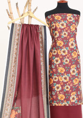 Winter - Rubaaiyat - D Prints - Marina 26 - Wool Shawl - RPM#11 - Maroon