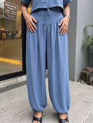 Pret - Moven - Button Up And Gathered Set - Powder Blue