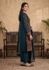 Formals - Fancy Georgette Chiffon Embroidered - 3 Pcs Suit - D#01 - Zink