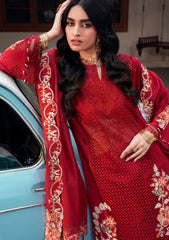 Lawn - Naqsh - Chikankari Festive 26 - D#00191 - Ruby Red