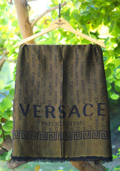 Pure Pashmina Kaani Jamawar Scarf D - 20 - Golden Black