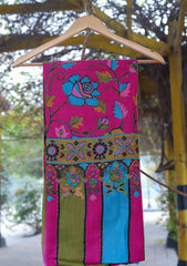 Pure Pashmina Qalamkari Shawl D - 32B - Magenta