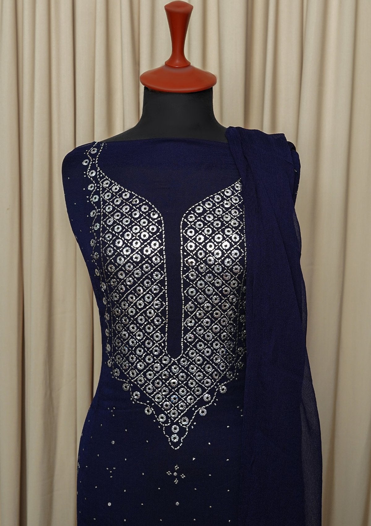 Winter Collection - Riwaj - Chiffon W/ Mukesh Work - N Blue