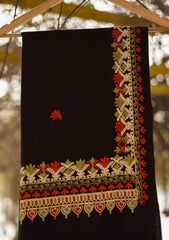 Pashmina Ari Work Shawl D - 113B - Chocolate