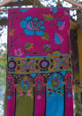 Pure Pashmina Qalamkari Shawl D - 32B - Magenta