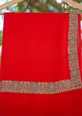 Pashmina Emboridered Shawl D - 74 - Red