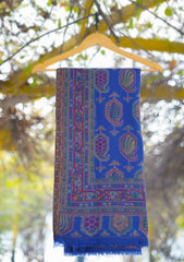 Pure Pashmina Kaani Jamawar Shawl D - 30 - R Blue