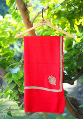 Pashmina Emboridered Shawl D - 122 - Red