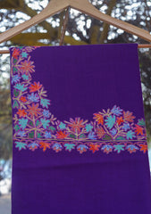 Pashmina Ari Work Shawl D - 111 - Purple