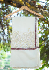 Pashmina Patch Work Shawl D - 13 - Off White