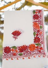 Pashmina Ari Work Shawl D - 116 - Off White