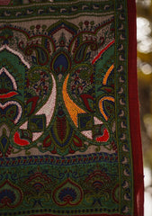 Wool Needle Work Shawl D - 28 - Multi