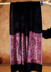 Pashmina Jamawar Shawl D#129 - Black