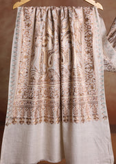 Pashmina Ari Work Jaaldar Scarf D#02 - Fawn