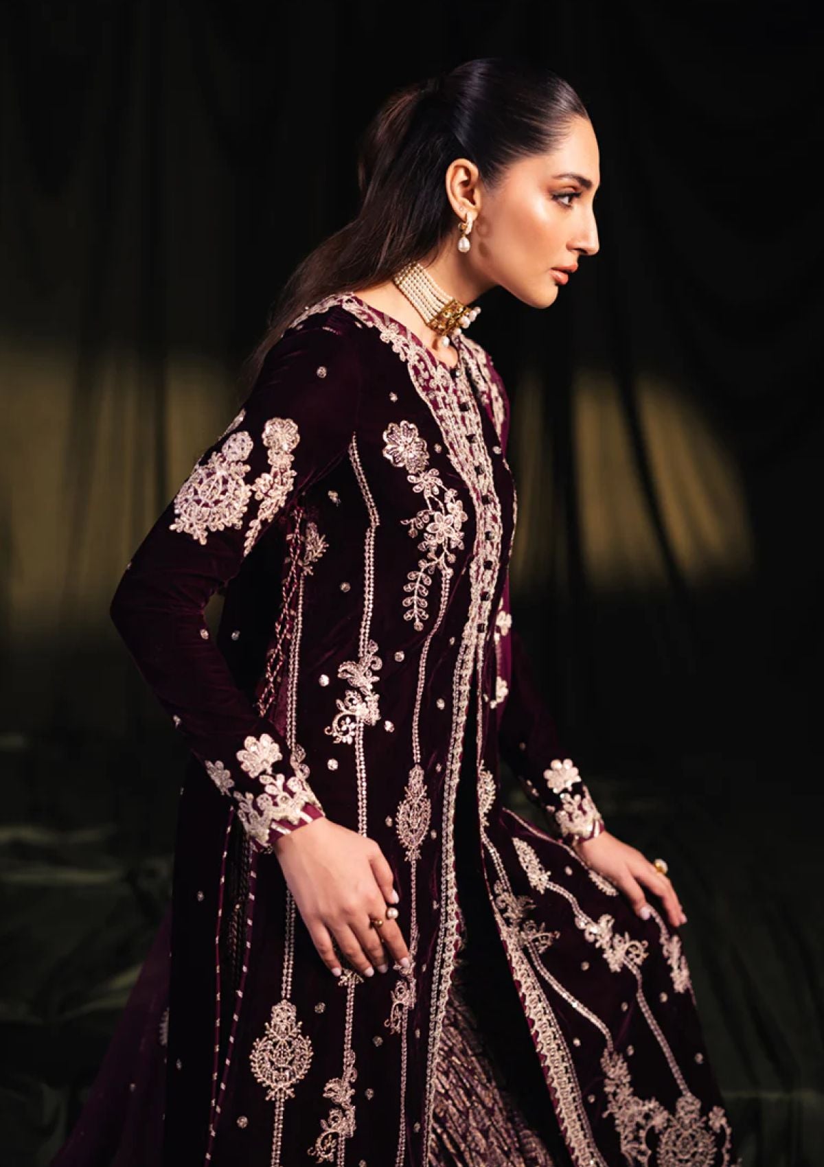 Winter Collection - Qalamkar - Velvet Edit - QV24#01 - AMANI