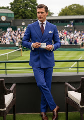 Drago Luxury Micron Super 160's Wool Fabric - R Blue