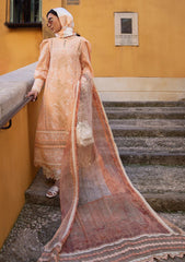 Lawn - Ansab Jahangir - Zoha - Luxury 25 - AJ-LL-25-09 - Alluring Apricot