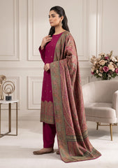 Winter - Fancy Silk Zari Jamawar - 3 Pcs Suit - D#09 - Sh Pink