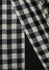 Pashmina Check Work Shawl D - 06B - Black