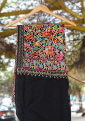 Pashmina Ari Work Shawl D - 84C - M Black