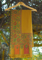 Pure Pashmina Kaani Jamawar Shawl D - 65 - Golden