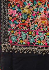 Pashmina Ari Work Shawl D - 84C - M Black