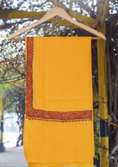 Wool Needle Work Shawl D - 39 - Yellow