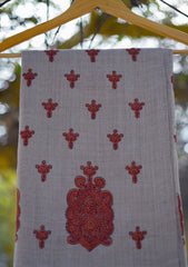 Pashmina Emboridered Shawl D - 126 - F brown