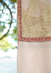 Pure Pashmina Patch Work Shawl D - 118 - L Peach