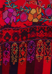 Digital Printed Wool Shawl D - 03B - Red