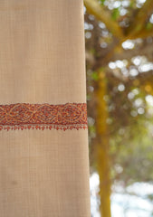 Wool Needle Work Shawl D - 36 - Brown